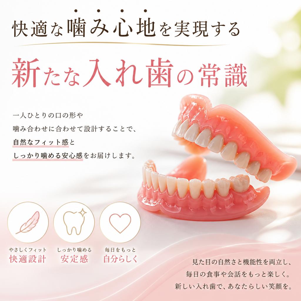 快適な噛み心地を実現する新たな入れ歯の常識