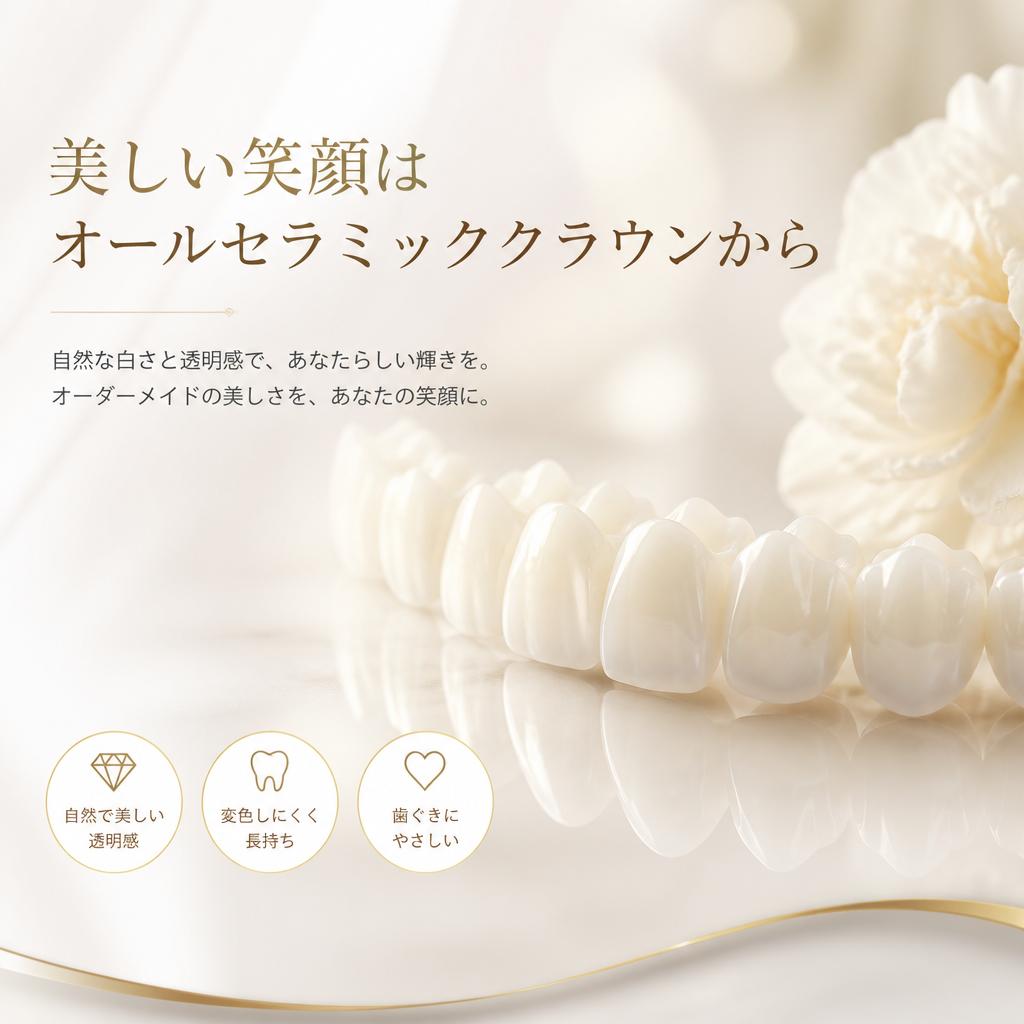 美しい笑顔はオールセラミッククラウンから